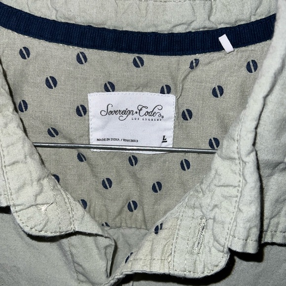 Sovereign Code Los Angeles Large Green Short sleeve Button Up Shirt - Picture 2 of 3